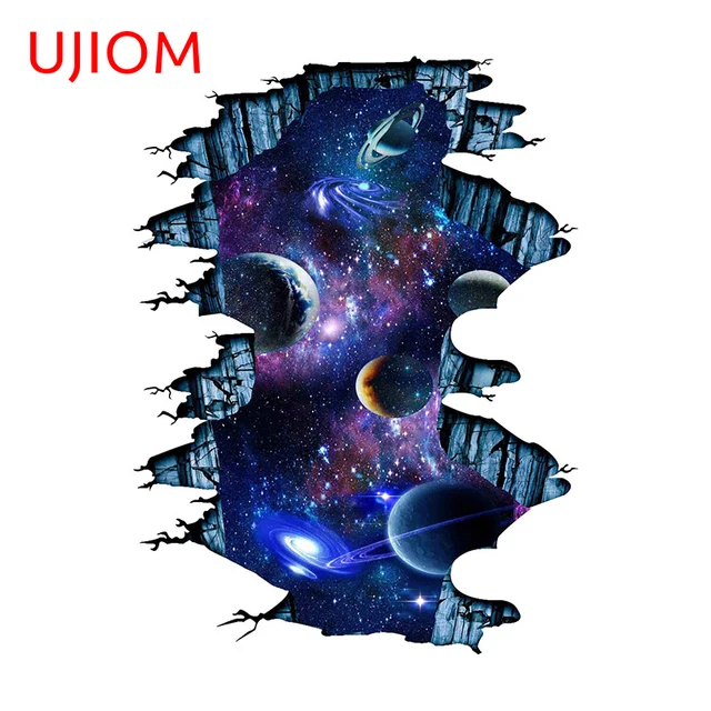 Ujiom 13Cm X 9,7 Cm Gyönyörű Univerzum Falimatrica 3D Dekoráció Vinil-Matricák Karcos Nappali Háttérképek Gyerek Hálószoba Ikon