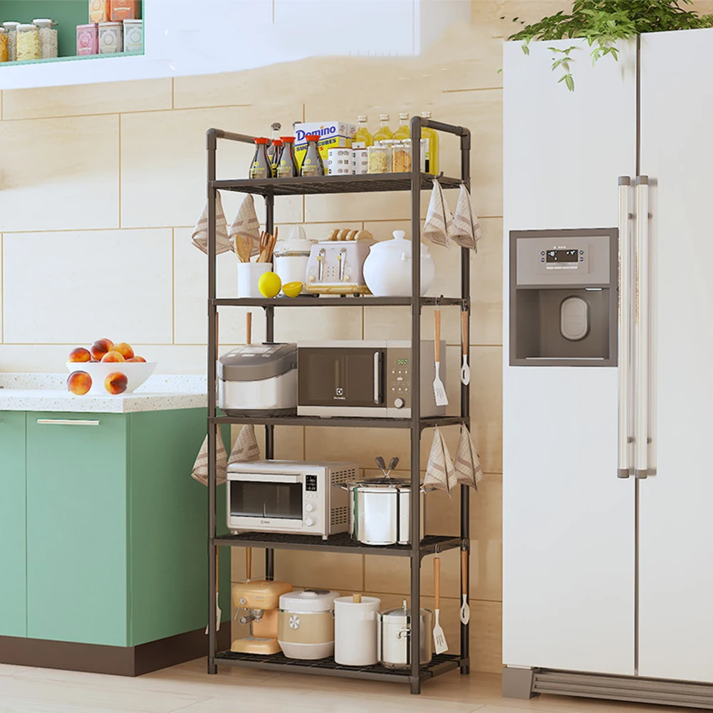 5 Tier Storage Shelves Adjustable Shelving Unit 66 Lbs Capacity Standing Shelf for Kitchen Pantry Closet Bathroom Laundry Garage 5