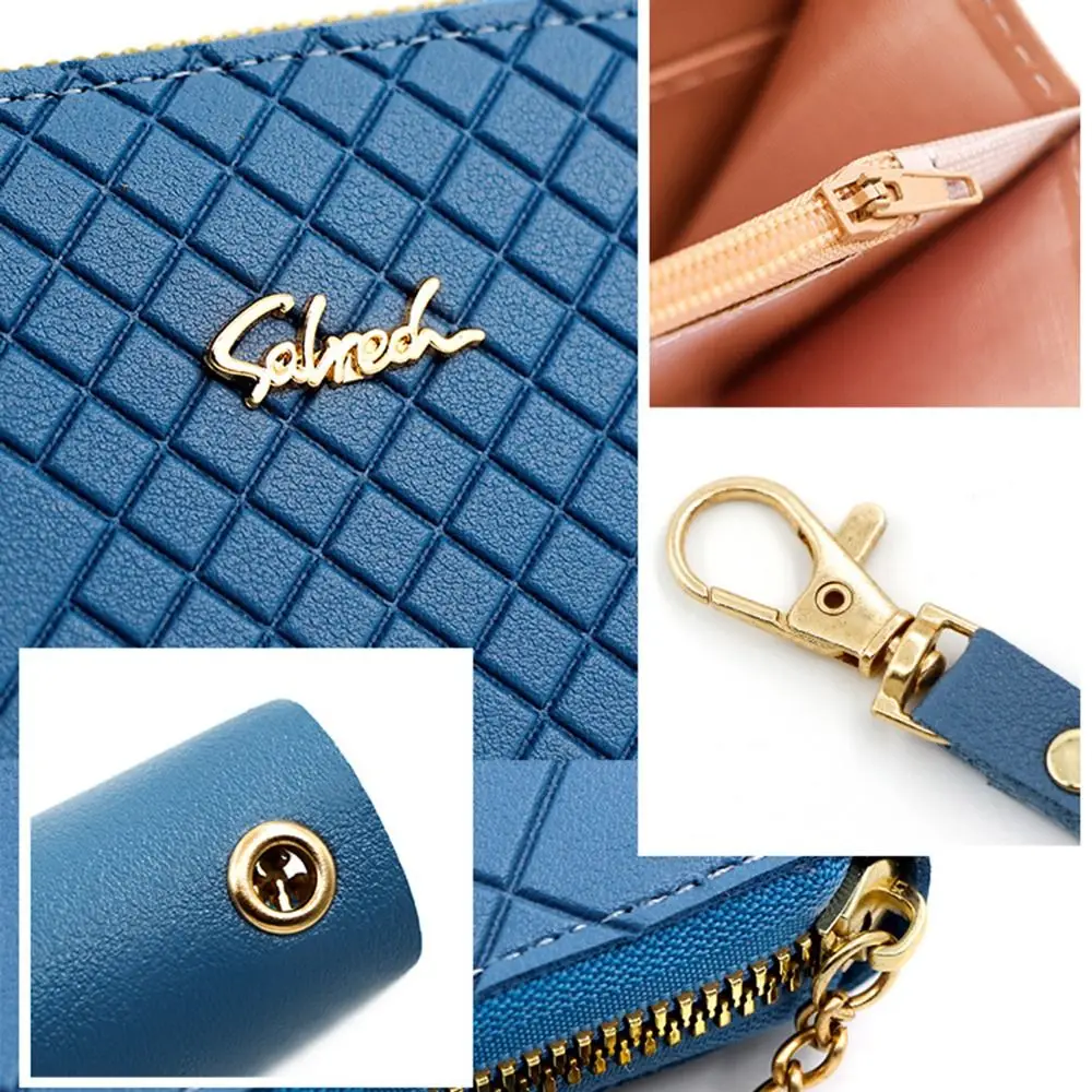 Fashion Zipper Coin Purse Long PU Leather Wallet Wristlet Large Capacity Phone Bag Women