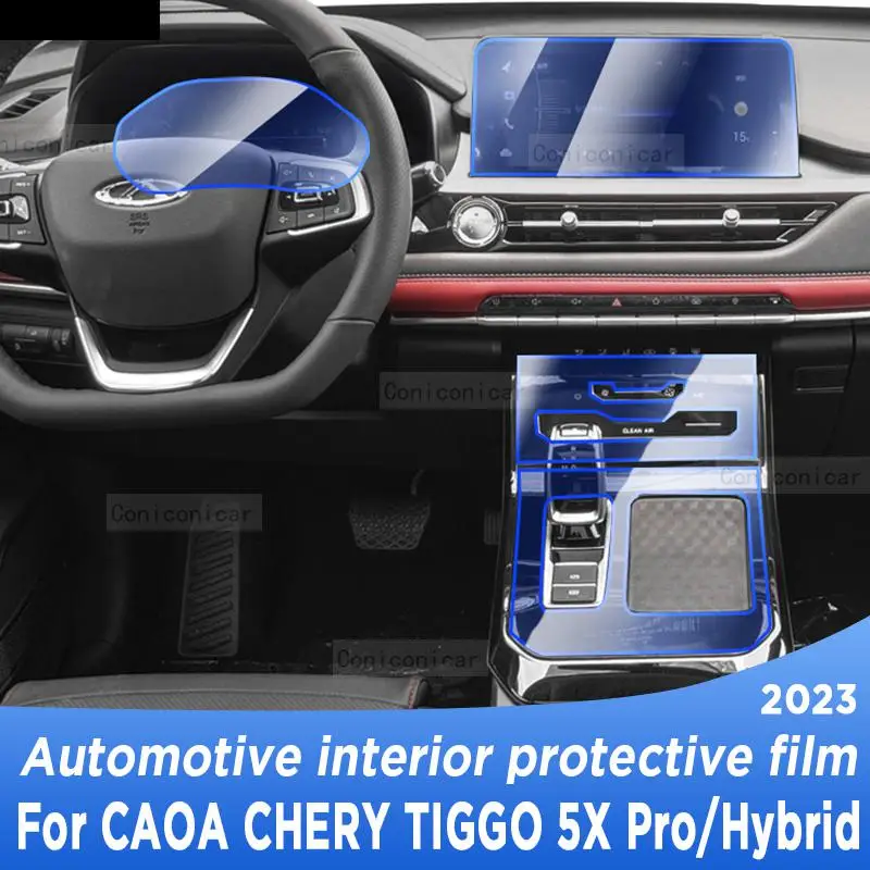 

For CAOA Chery TIGGO 5X Pro Hybrid 2023 Accessories TPU Gearbox Panel Dashboard Interior Protective Film Sticker Anti-Scratch