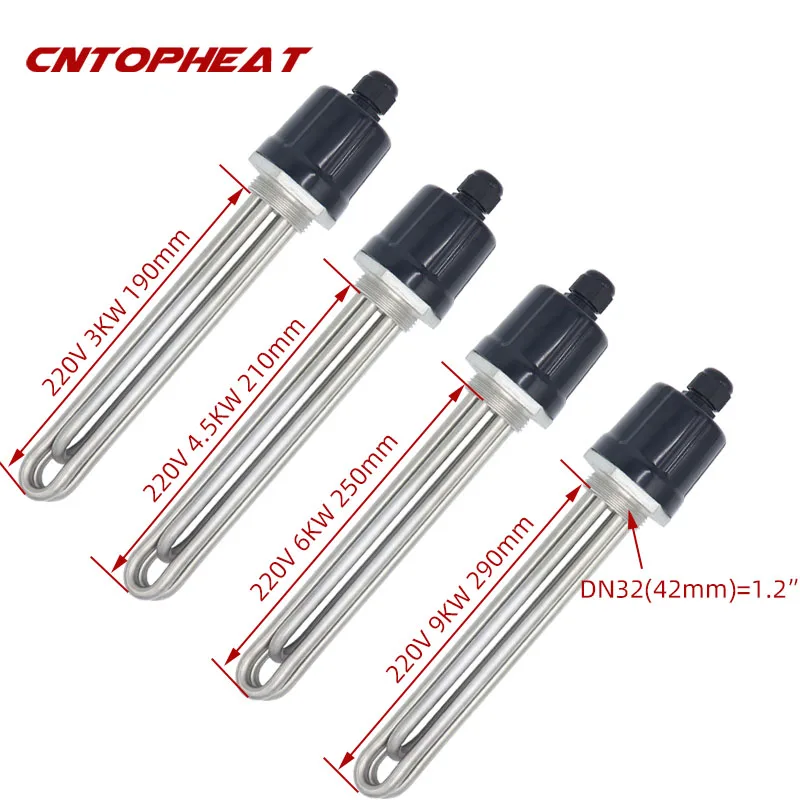 DN32 6KW All Stainless Steel Heating Element With Earth Ground Electric  Tubular Boiler Immersion Water Heater Heating Resistor - AliExpress