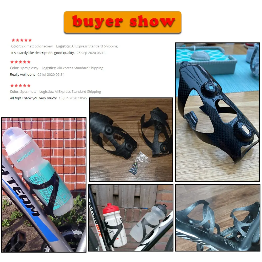 Description Picture 3 of item2PCS KOCEVLO Carbon Fiber Bicycle Ultralig Water Bottle Cage MTB Road Bike Bottle Holder Cycle Equipment Matte/light