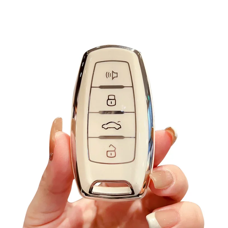 Premium TPU Car Key Case Cover with Security Buckle