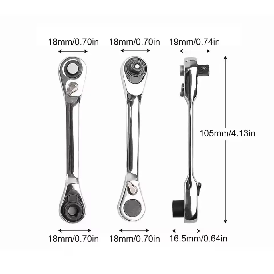 Chrome Vanadium Steel Mini Ratchet Wrench Tool