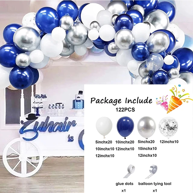 12'' Nacré Ballons Bleu & Blanc Mariage Anniversaire Fête Bébé Douche  Garçons