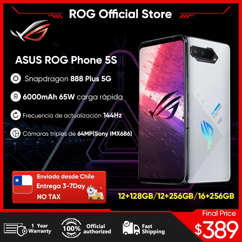 

Global ROM ASUS ROG Phone 5S 5 S 5G Mobile Phone Snapdragon 888+ 6.78'' 144Hz AMOLED 6000mAh 65W Fast charging Gaming Phone NFC