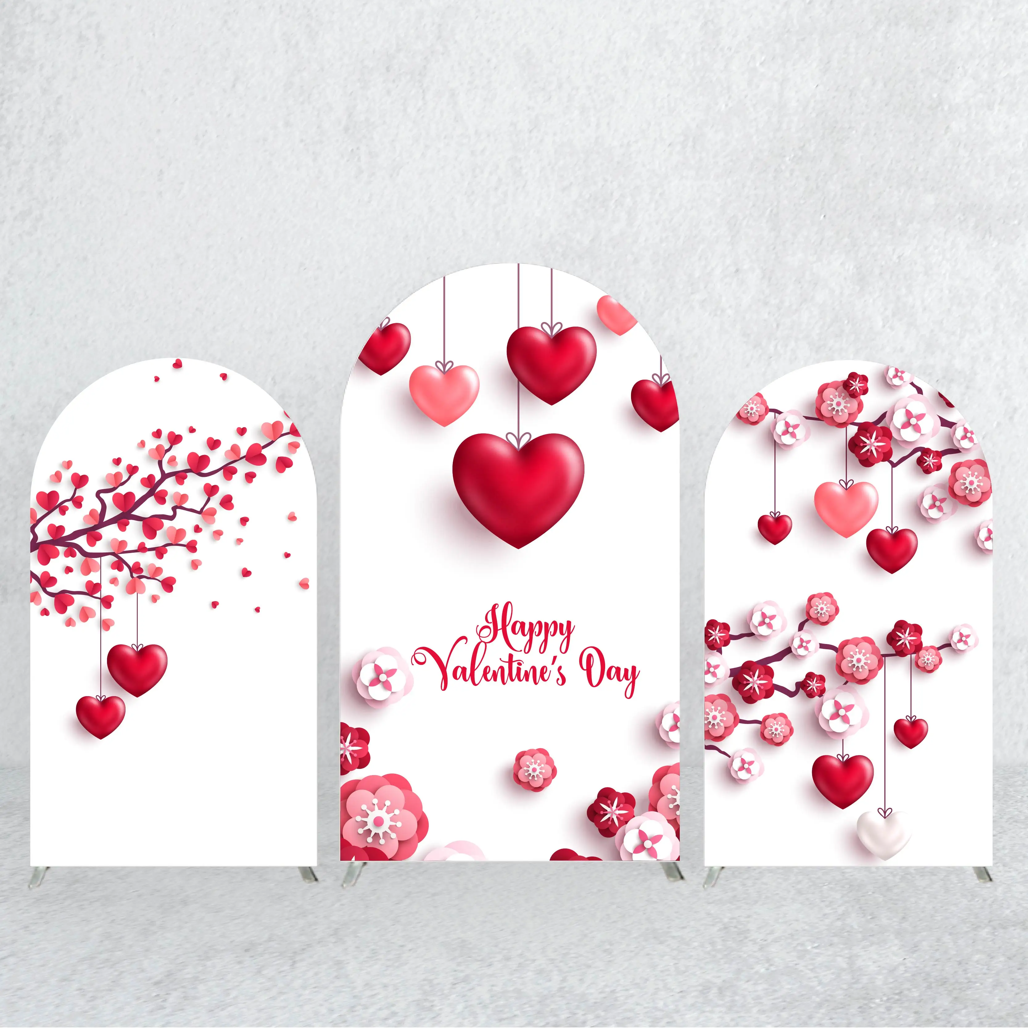 

Arch Backdrop Cover Happy Valentine's Day Theme Suitable for Wedding & Anniv Photograph Background Decoration Elastic Fabric