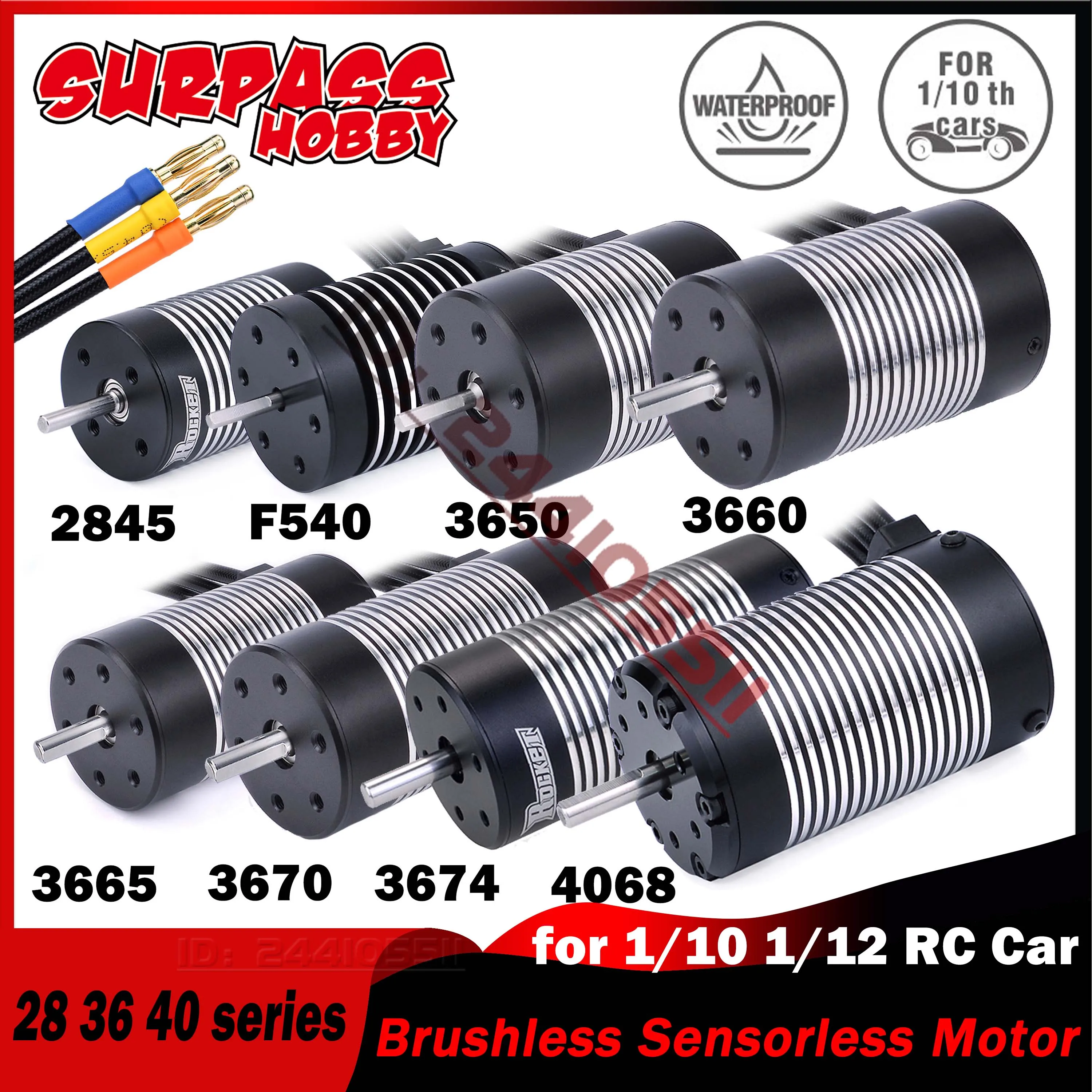 Rocket F540 2845 3650 3660 3665 3670 3674 4068 Waterproof Brushless ...