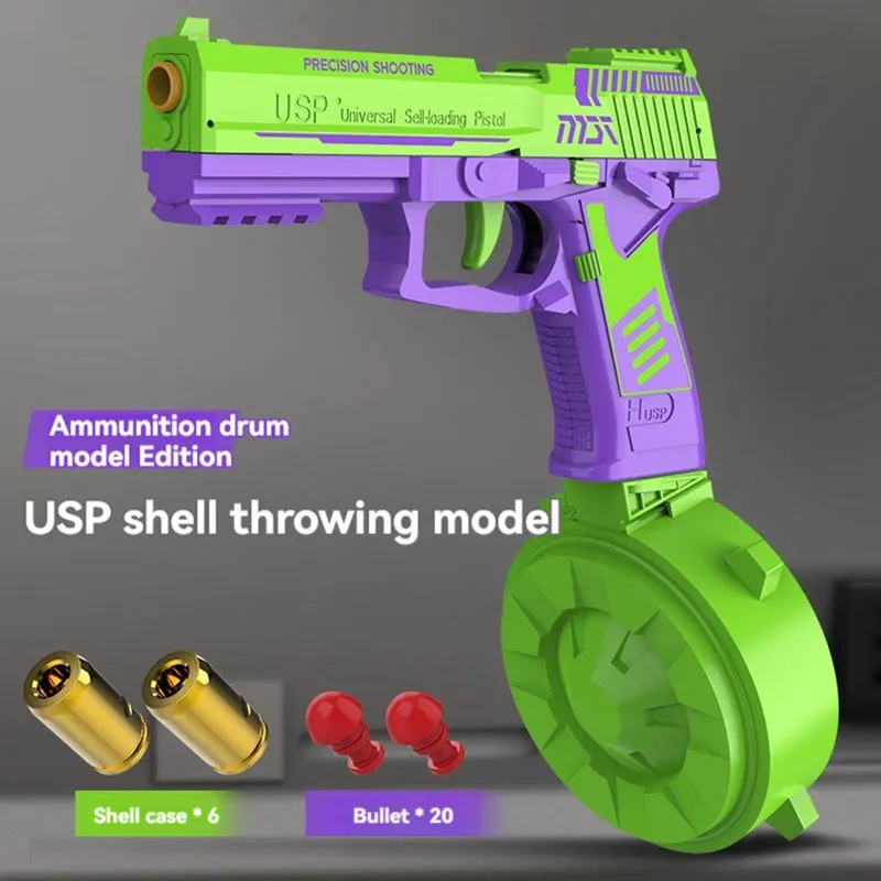 Pistol Toy Guns USP M1911 Colt Prop Gun Weapons Toy Pistola Anti Stress Shell Throwing Darts Model for Boys Adults Shooting Game 4