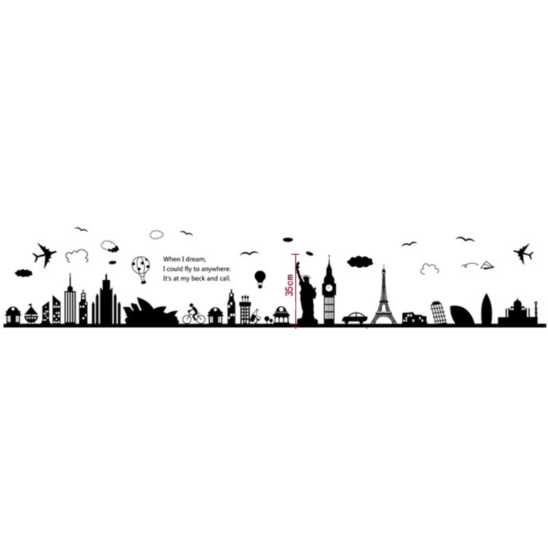 

Eiffel Tower Sydney Greek City Fashion Building Set DIY Wall Decal Living Room Background Decoration Wall Decal Wallpaper