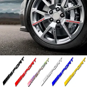 Set di 4 Adesivi per Auto, Strisce Decorative Sportive per Cerchioni, Emblemi DIY per Styling Auto, SUV e Camion