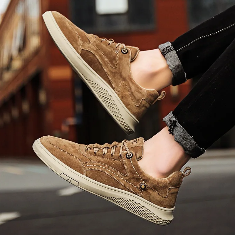 Luxury Men Casual Shoes Pig Skin Flat Men Sneakers Genuine Leather Business Running Shoes for Men Autumn 2024 New Tennis Shoes 3