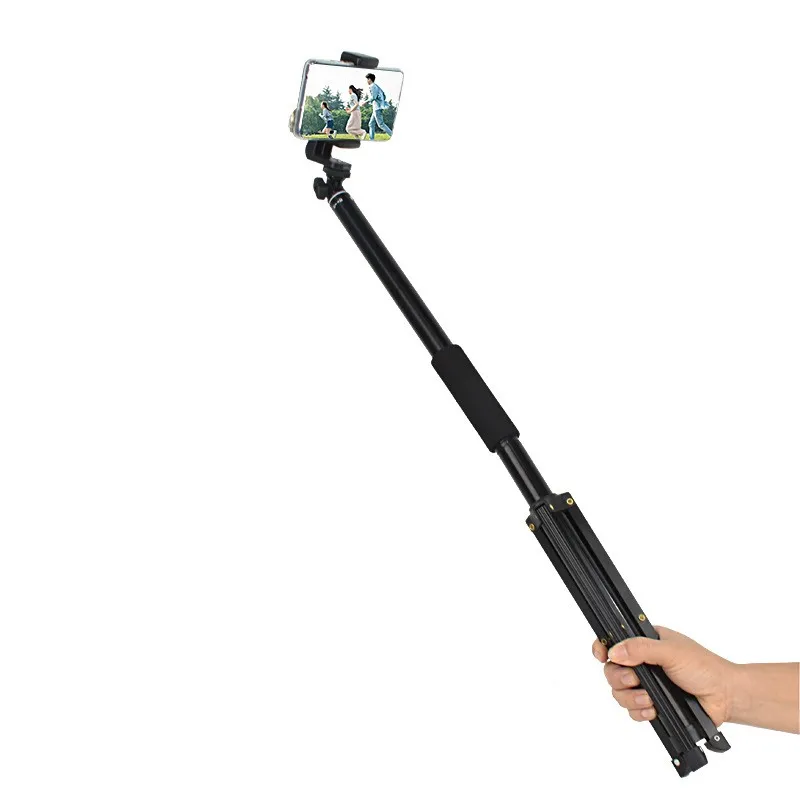 

Compact extendable selfie stick and tripod