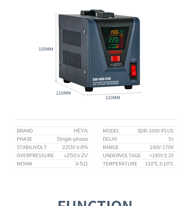 핫케이크 SDR-500-PLUS 단상 완전 자동 AC 전압 조정기 LED 릴레이 타입 220V 출력 50Hz 주파수 CE 인증