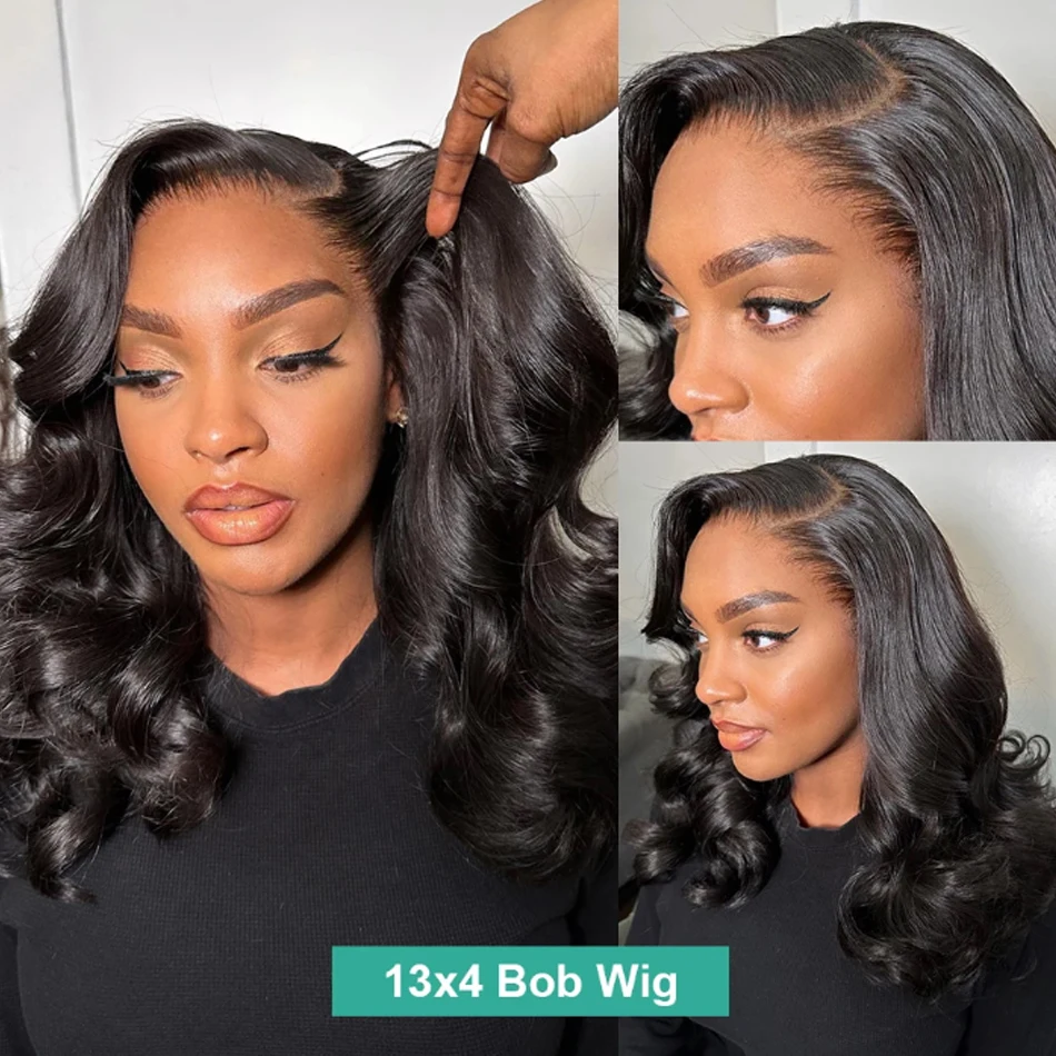 13x4 Body Wave Lace Frontal Bob Wig Cheap Brazilain 100% Human