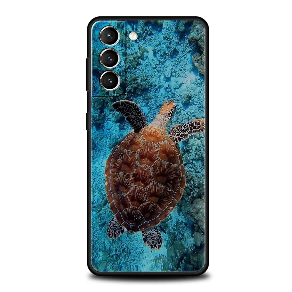 Charming Cartoon Sea Turtle Ocean Blue Phone Case Cover