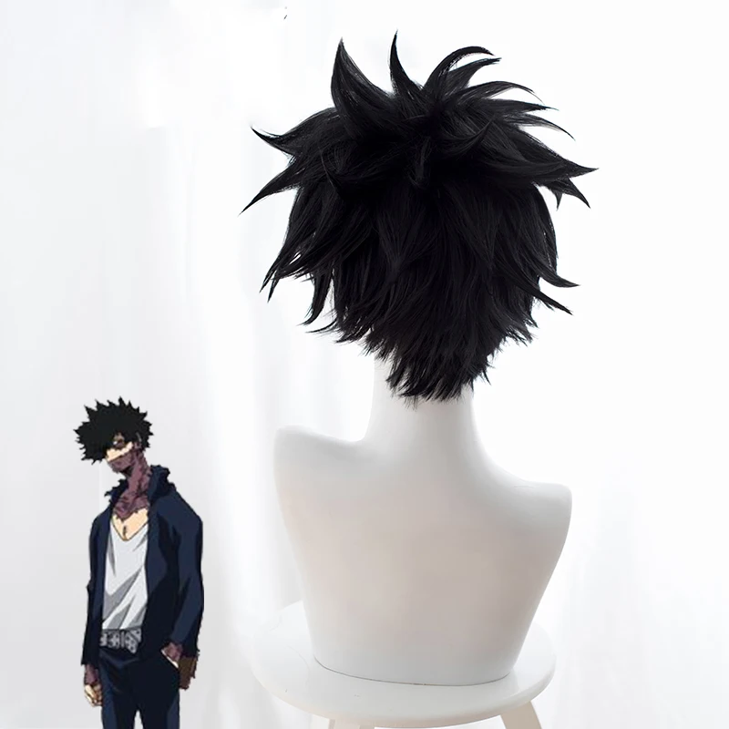 Dabi Cosplay Perücke Boku no Hero Academia Kurze schwarze hitzebeständige Kunsthaar Halloween Party Anime Cosplay Perücken + WigCap – Detail 3