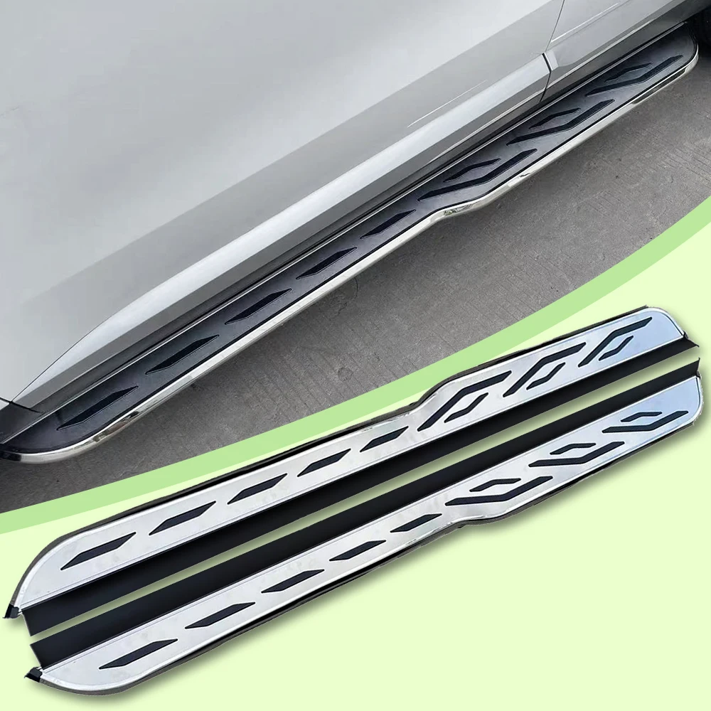 

2 pcs Silver Aluminum Double Cab Side Step Rails Nerf Bars Running Boards (with Brackets) Fits for BUICK ENVISION 2016-2020