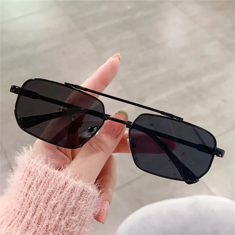 OVERSIZED Square Pilot Sunglasses Metal Bar Retro Mens Women Fashion  Glasses HOT