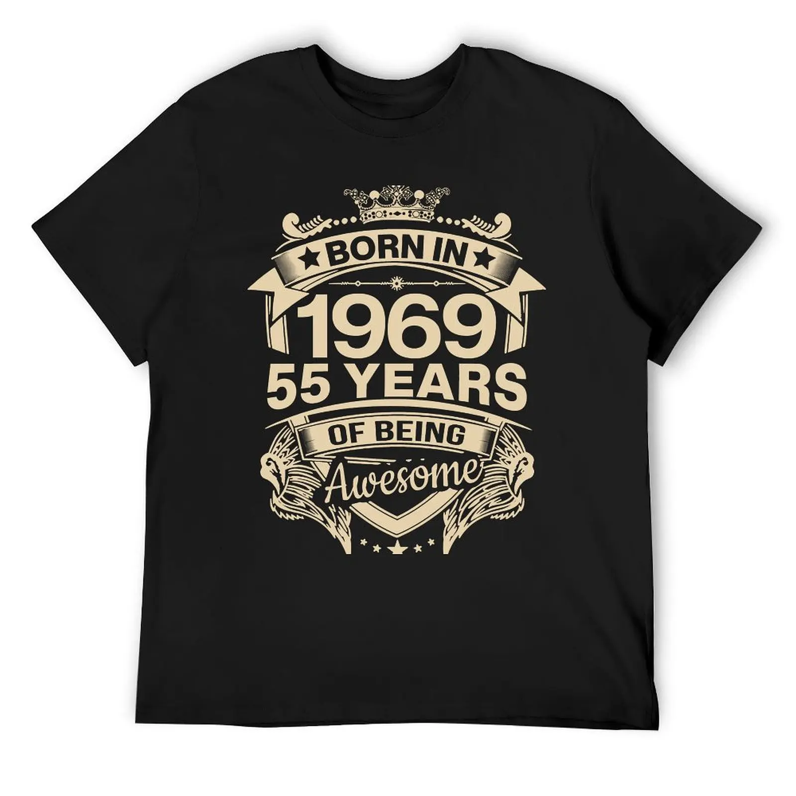 1969 태어난 55 세 생일 선물 티셔츠, 하라주쿠 반팔 티셔츠, 100% 코튼 그래픽 티셔츠 상의