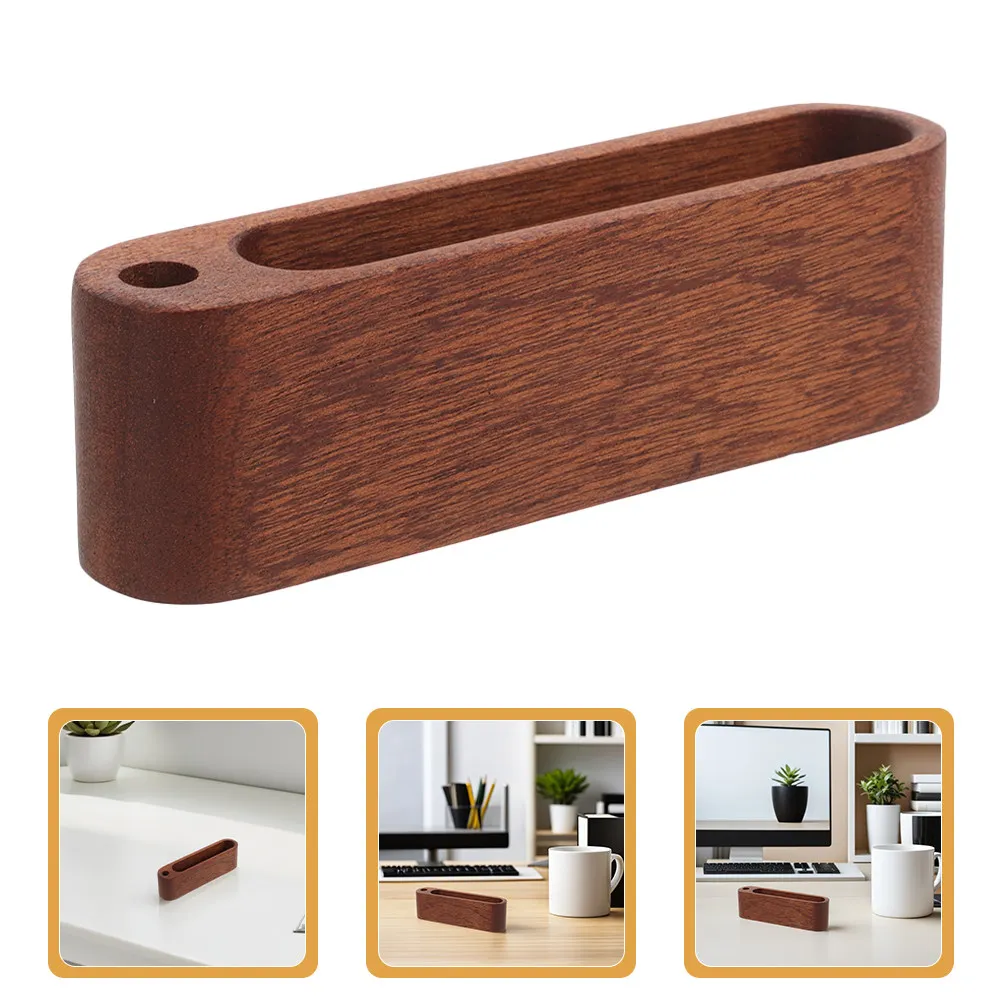 2Pcs 너도밤 나무 나무 명함 홀더 자연스럽고 튼튼한 데스크탑 주최자 스탠드 사무실 이름 카드 디스플레이 박스 펜 슬롯