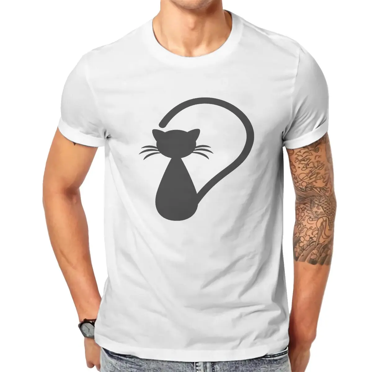 

Lonely kitten T Shirts Men's Pure Cotton Funny T-Shirt O Neck Tee Shirt Short Sleeve Clothing Gift Idea
