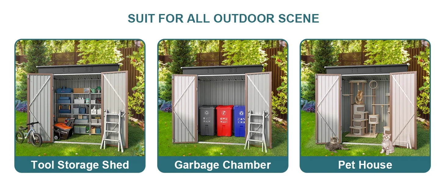 Gizoon 6' x 4'Outdoor Storage Shed