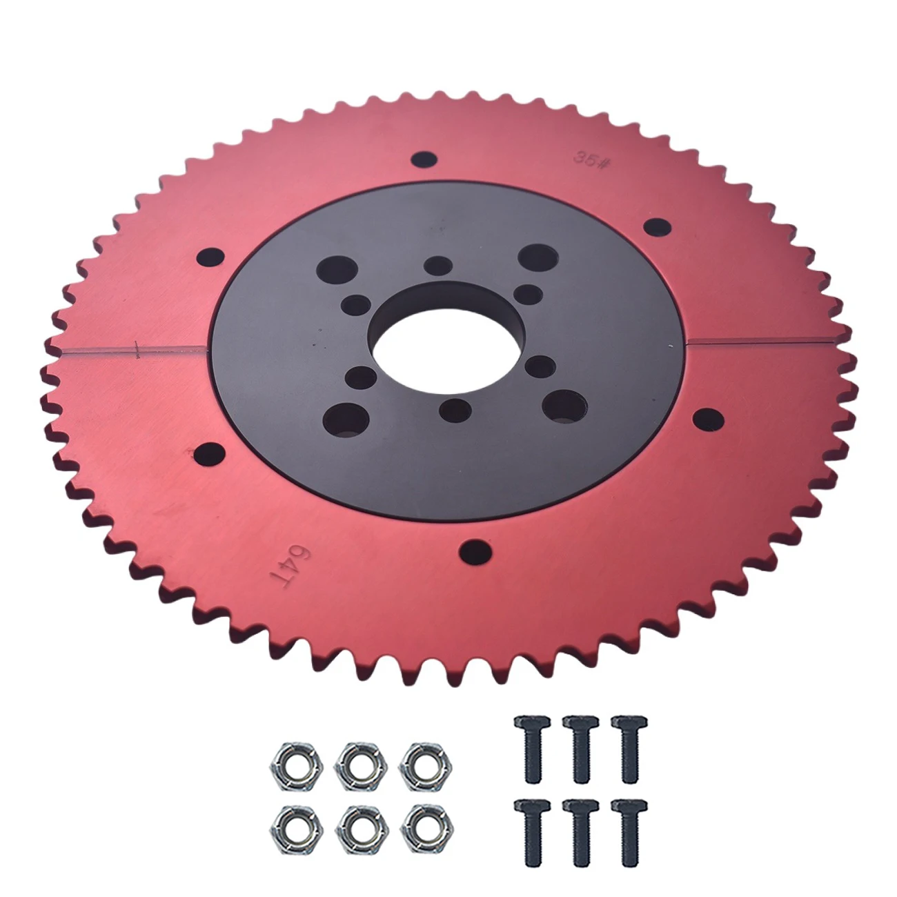

#35 64T Sprocket Hub Adapter with Split Sprocket For 80cc 105cc Monster Moto 212cc CT200U BT200X CT100U Mini Bike Go Kart Racing