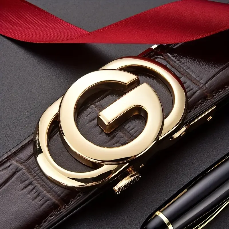 Men belt Leather Belt Metal Alloy Automatic Buckle Brand Luxury Design Waist Belts for Men Strap Male leather belt waist belt mens belt