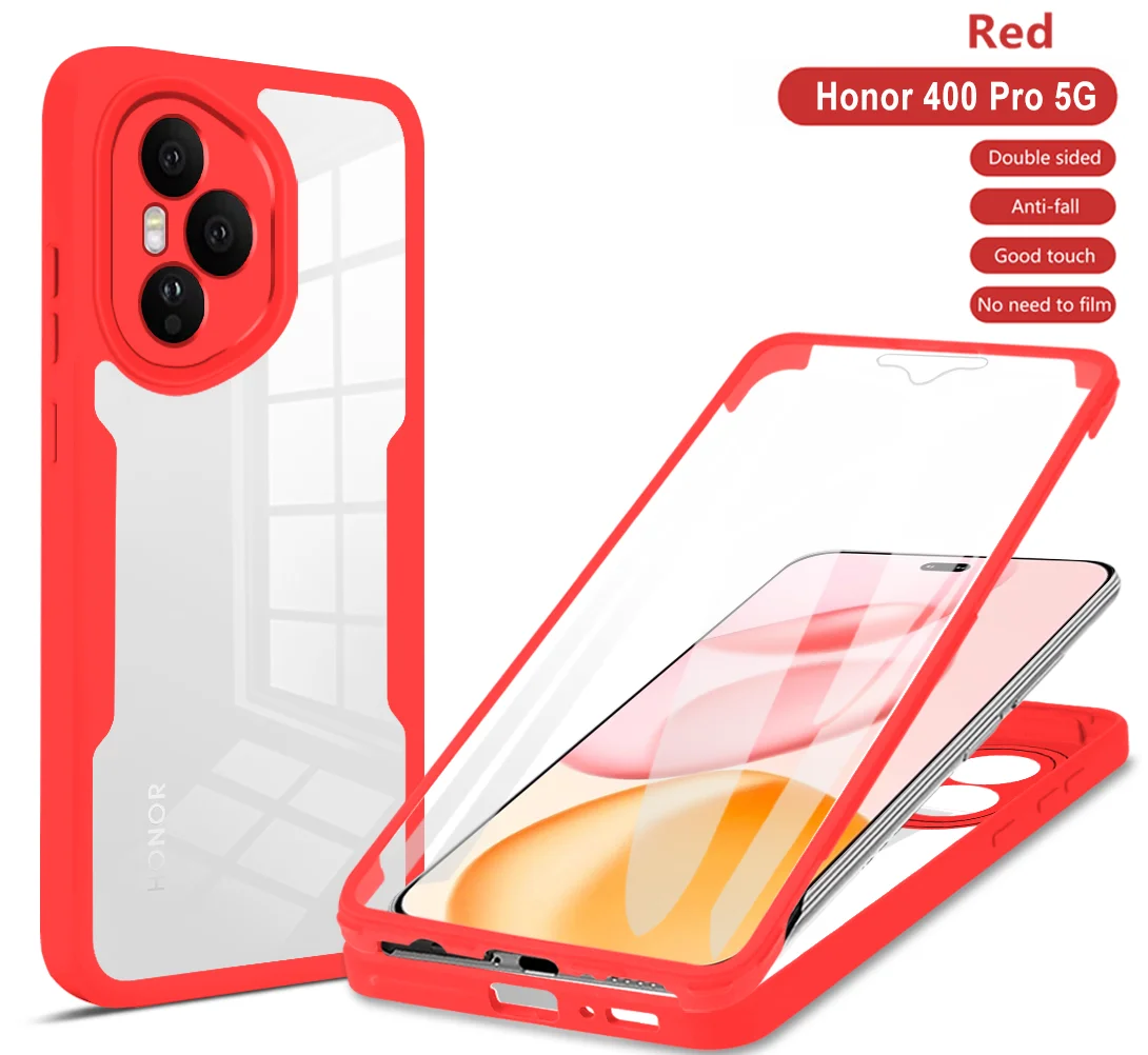 Full Protection 5G Phone Case with Clear Screen Film and Silicone Back Cover