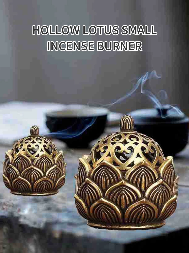 Home Lotus Incense Holder,Small Inscent Cone Burner,Mini Asian Style Lotus Flower Zen Decor Gift