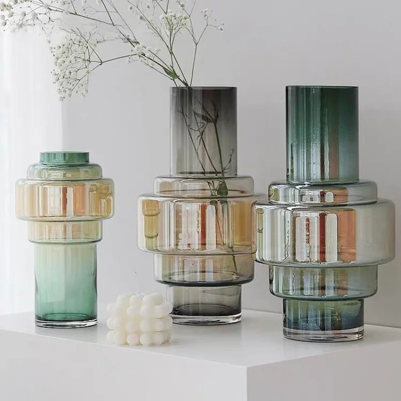 

Nordic Style Design Vases Luxury Glass Minimalist Modern Vases Ikebana Cylinder Decoracion Habitacion Home Decorating WZ50HP