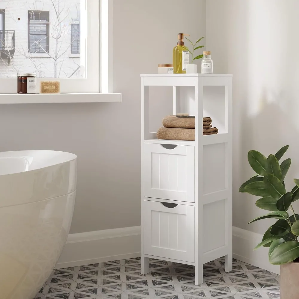 

Bathroom cabinet, floor standing bathroom cabinet, multifunctional corner storage and organizing rack,2 drawers,bathroom cabinet