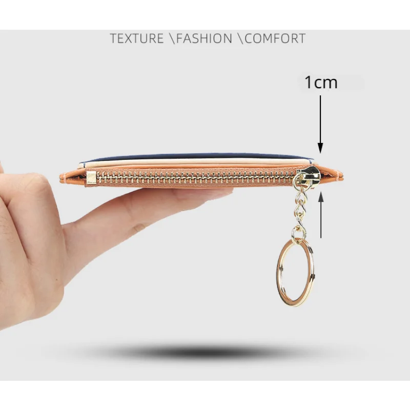 2023 New PU Leather Wallets For Men Money Bags Multi-card Version Mini Keychain Wallet ID Credit Card Holders Zipper Coin Purses