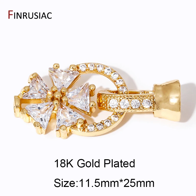 18K vergoldete Zirkon Schmetterling Blume Verschlüsse Verschluss Lock Connector Verschlüsse für DIY Handarbeiten Schmuckherstellung – Detail 18