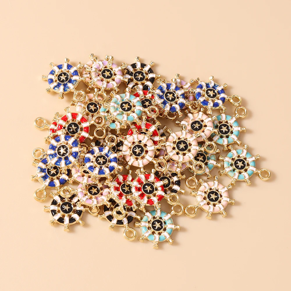 Leslie 20 Stück Charms, 12 x 15 mm, niedliche bunte Segelboot-Ruder-Anhänger für DIY-Ohrringe, Armbänder, handgefertigte Schmuckherstellung, Kunsthandwerk