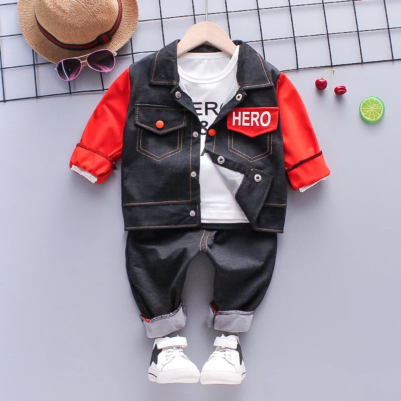 New Winter Baby Clothing Sets Autumn Boys Girls Cotton Thick Warm Hooded Sweater Cartoon Cute Bear Three-Piece kids Suit 0-4Y 4