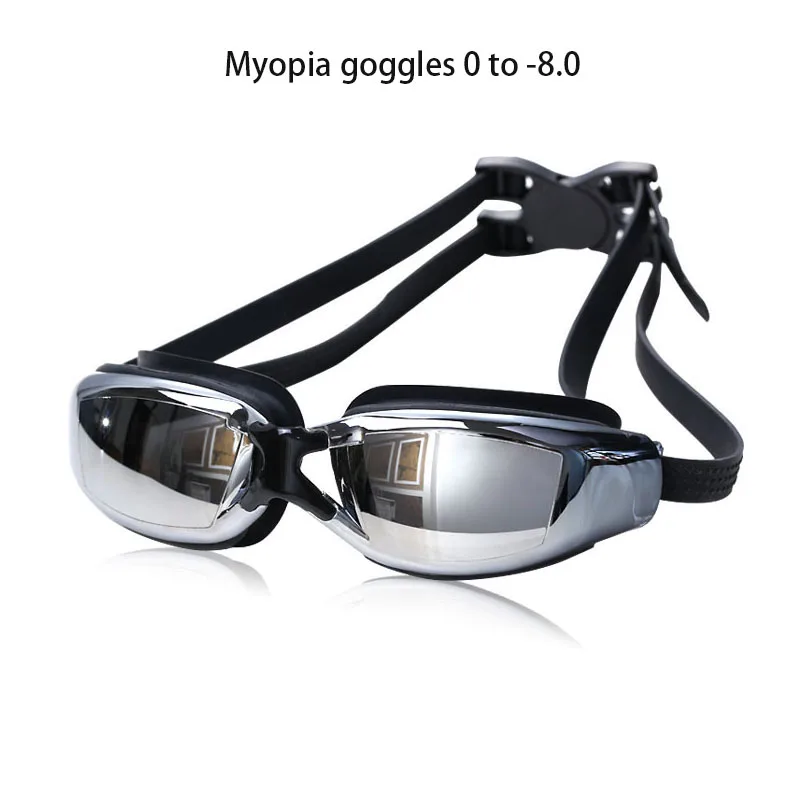 Adult Professional Myopia Swimming Glasses Adjustable HD Anti Fog Diopter Electroplate Goggles Swimming Equipment