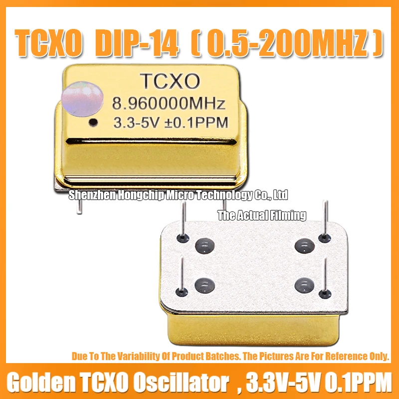 TCXO-Oscilador de cristal compensado por temperatura Rectangular chapado en oro, 8,96 M, 8,96 MHZ, 8.960MHZ, 3,3 V-5V, 0.1PPM