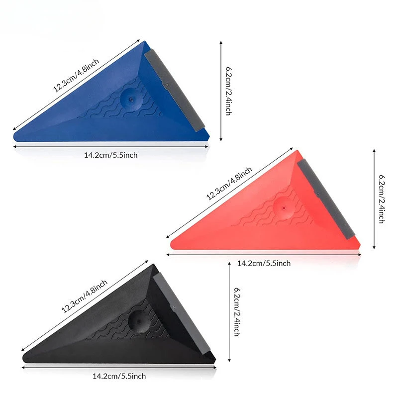 Triangle Window Tints Silicone Squeegee Carbon Fiber Vinyl Film Wrapping Car Scraper Household Glass Sticker Remover Tools