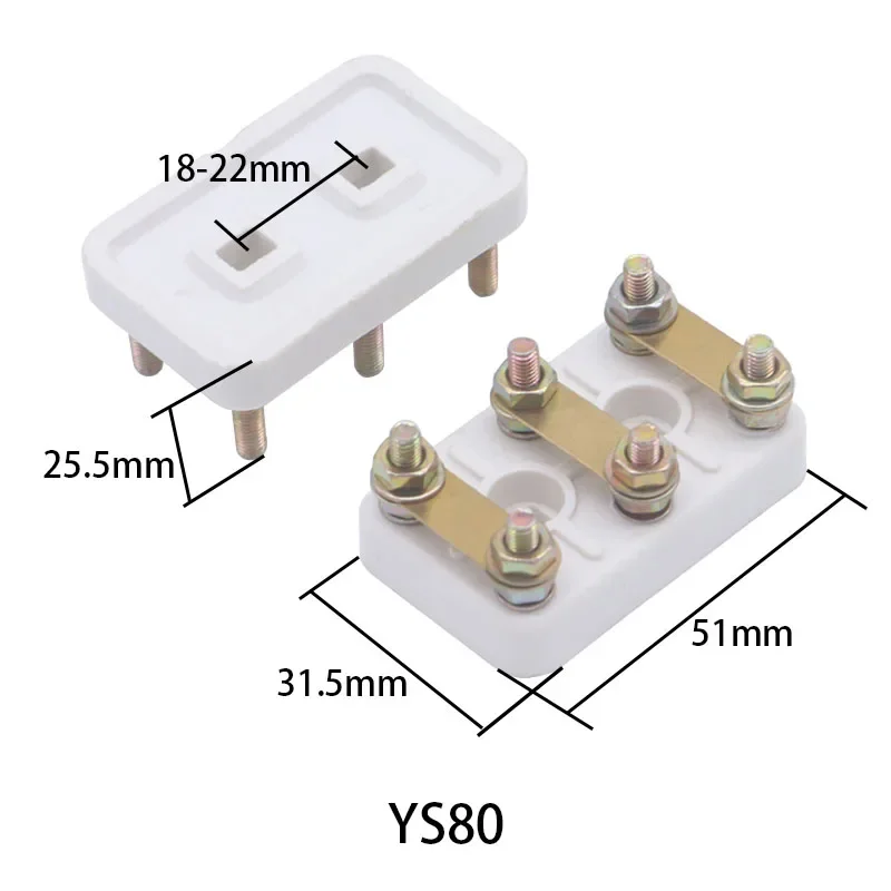 YS80 for Wiring Board Rac Three-phase Motor Terminal Block 2Pcs