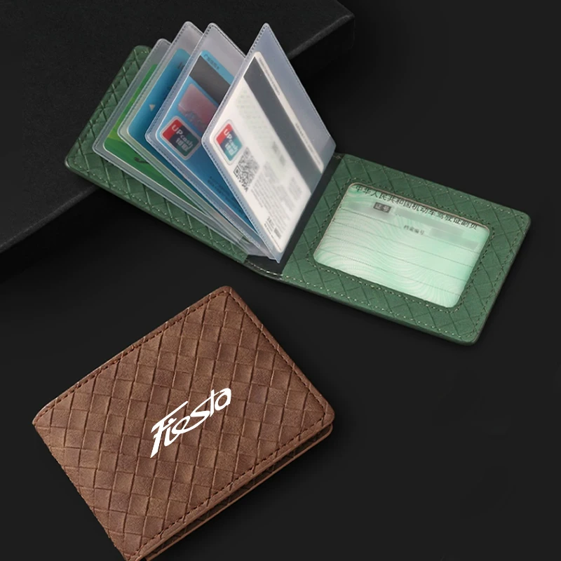 Car Logo Id Bag Organizer Per Carte Bancarie Portamonete In Pelle Scozzese Modello Semplice Per Ford St Racing Performance Focus Mk2 Mk3 Fiesta