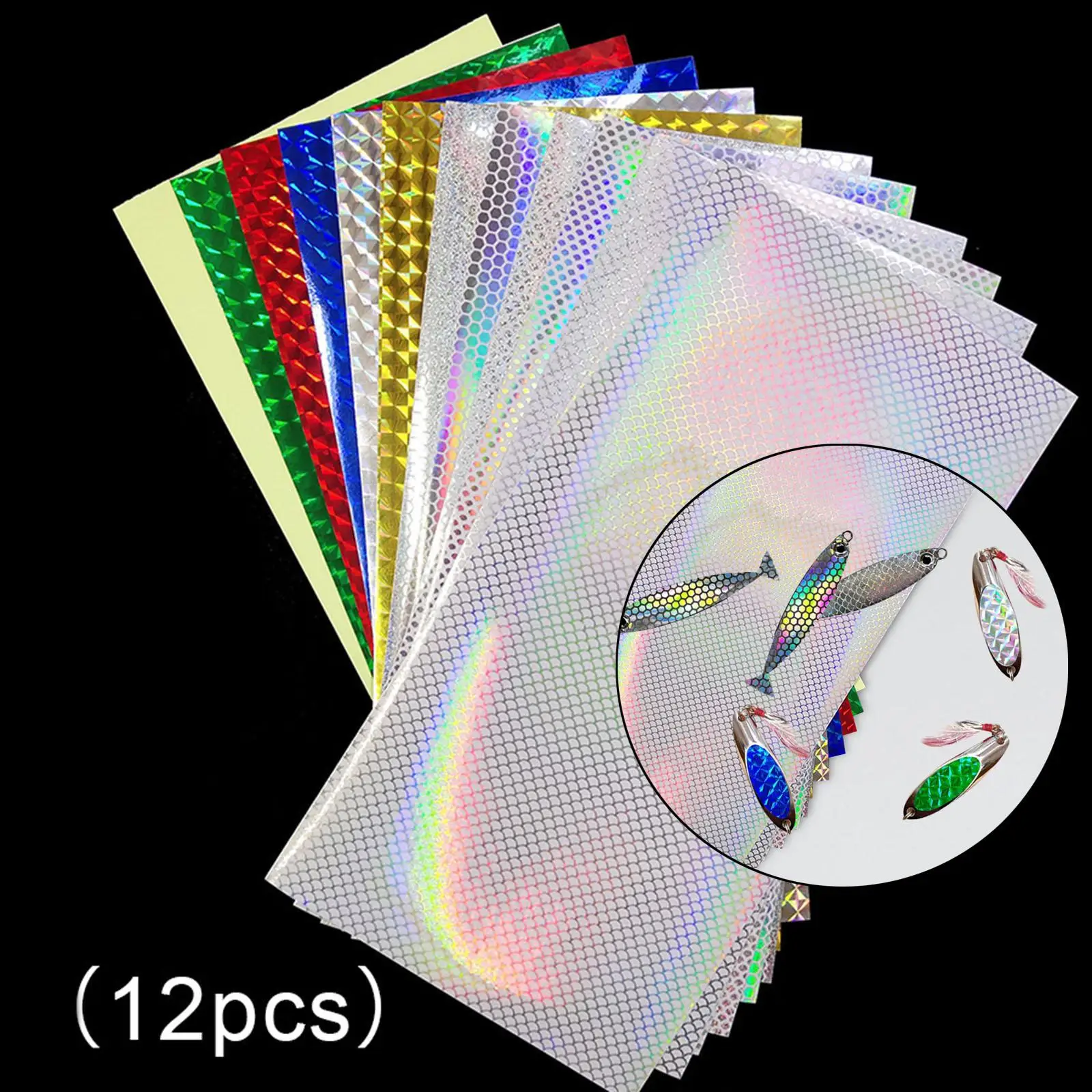 12Pcs Fishing Lure Stickers Fishing Tape for Enthusiast Freshwater Saltwater 12Pcs Fishing Lure Stickers Fishing Tape for Enthusiast Freshwater Saltwater