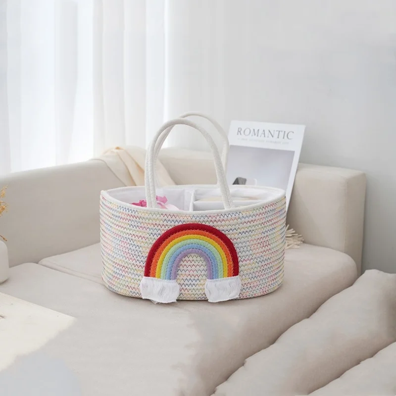 Cotton Rope Storage Bag Handheld Diaper Organizer