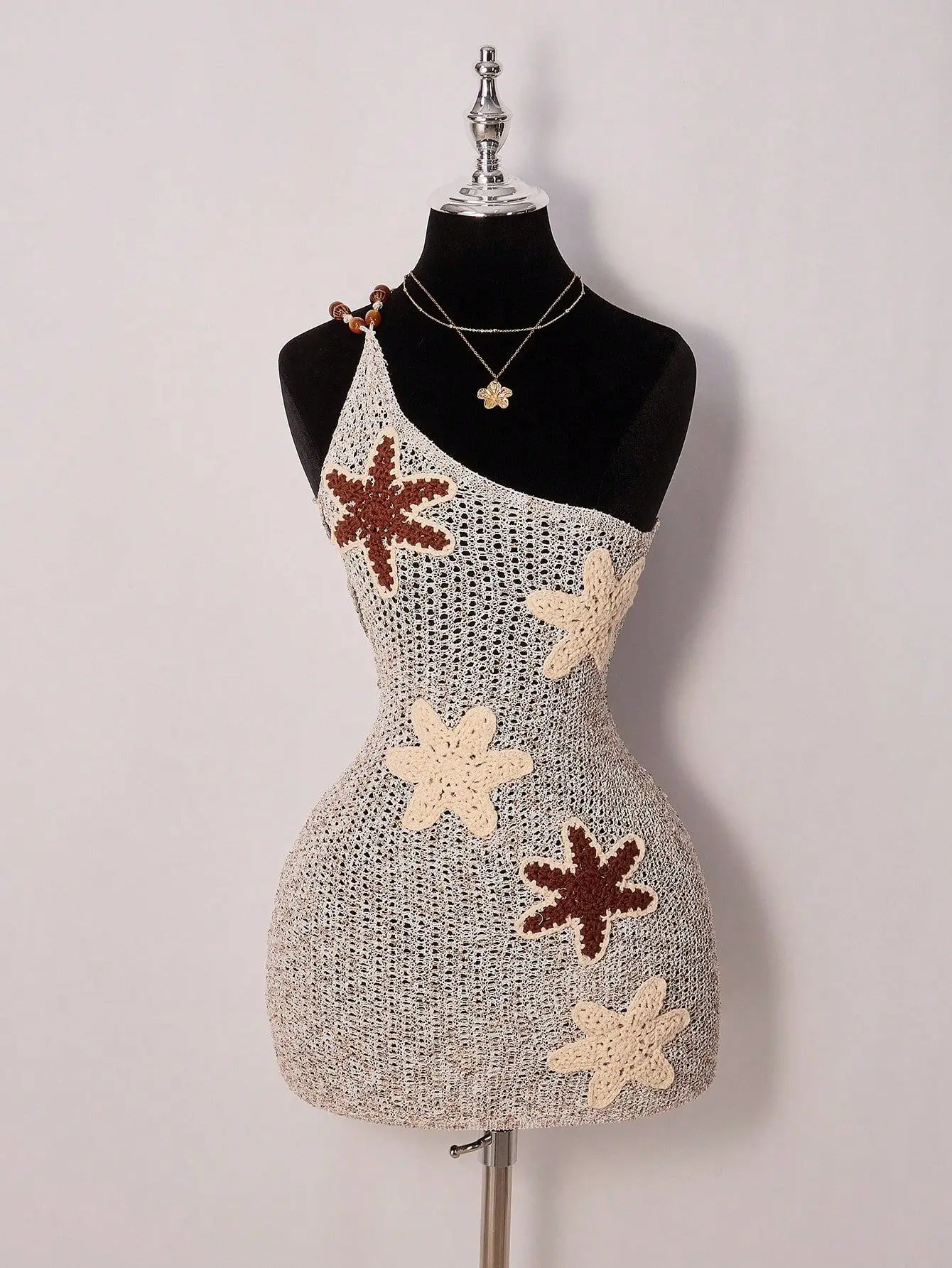 starfish crochet mini dress front view