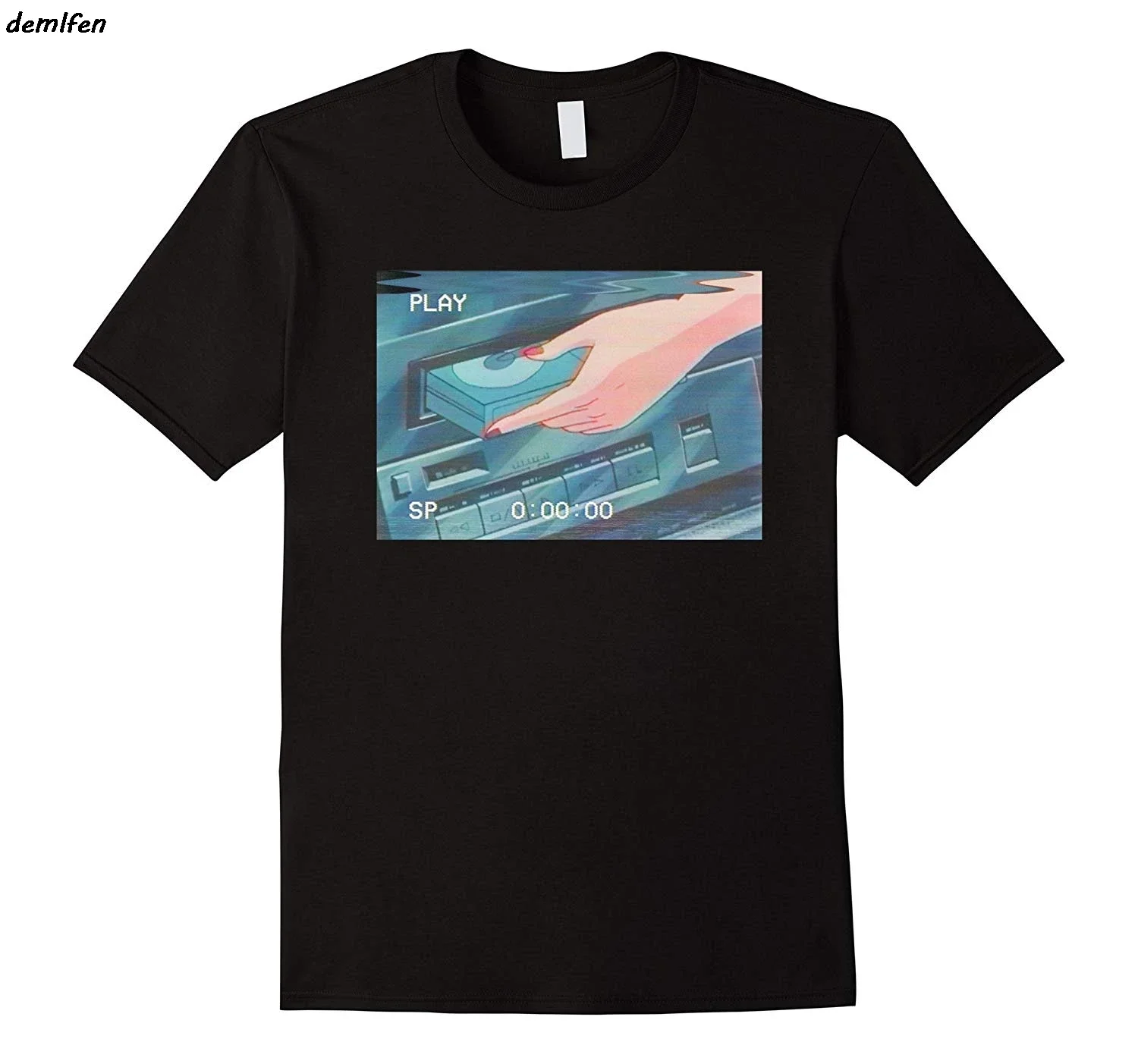 Summer Video Cassette Recorder Vcr Vhs Retro Anime Print T-Shirt Harajuku Streetwear Uomo Manica Corta O-Collo T-Shirt In Cotone