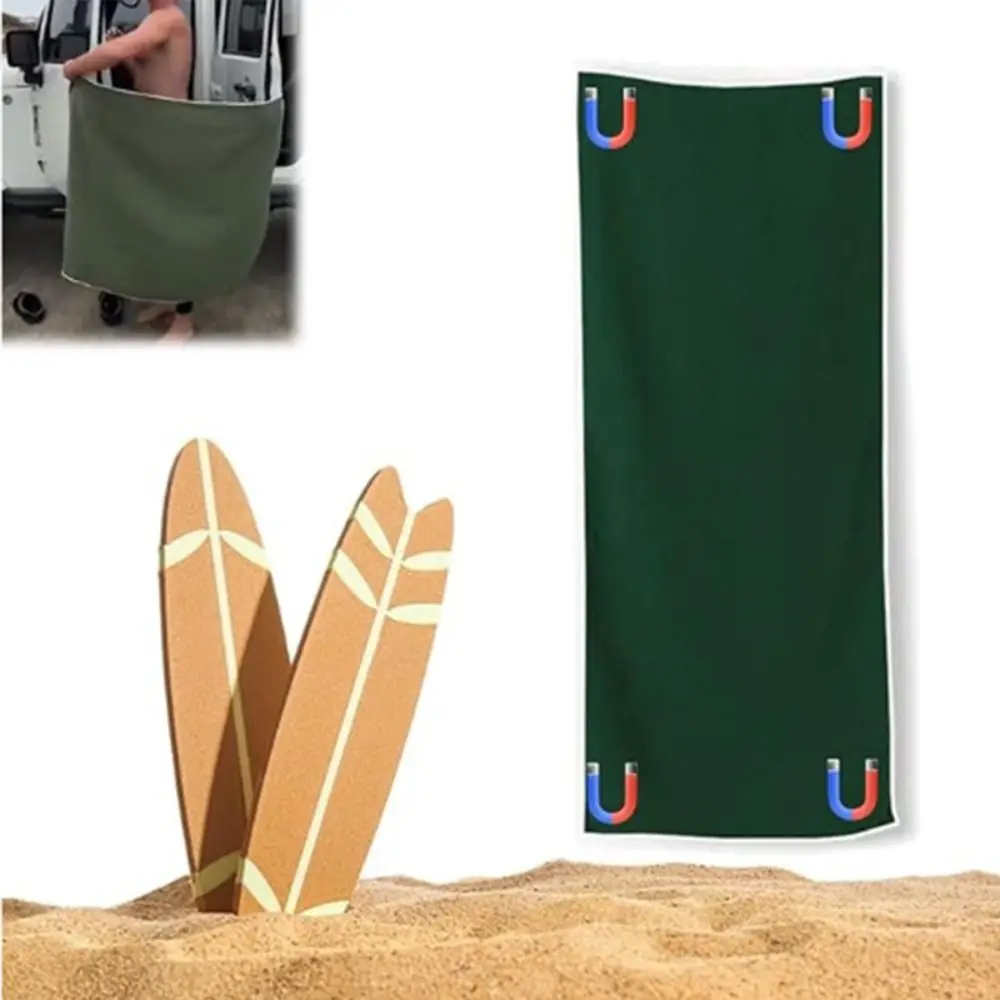 New Multifunctional Outdoor Magnetic Bath Towel Portable Coral Fleece Magnet Towels Quick-drying Beach Towel Fiber Bath Towels 4
