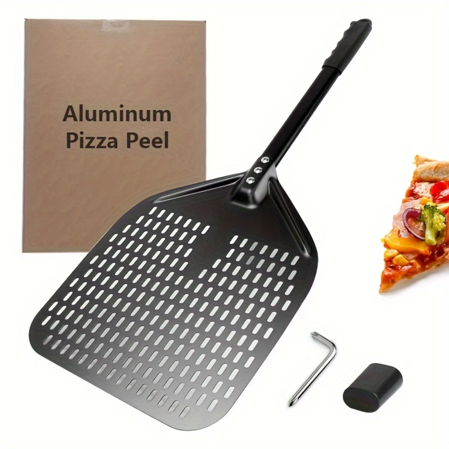 1pc Aluminum Pizza Peel Pizza Spatula Paddle Creative Scraper Paddle Metal Peel With Handle Super Access