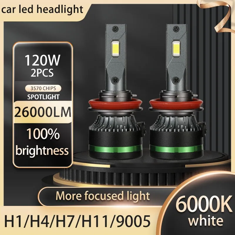 2 шт., лампы для передних фар H4 H7 H11 9005 9006