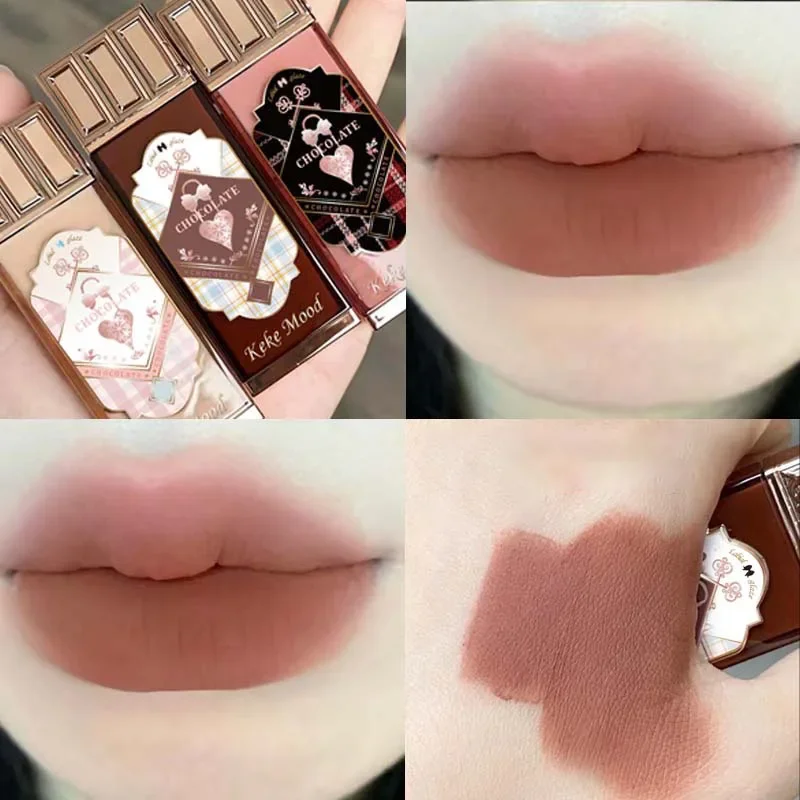 9 Colors Retro Red Lip Gloss Sweety Matte Liquid Lipstick Choccy Velvet Lip Mud Lasting Nude Lip Glaze Pink Lip Makeup Tint 4